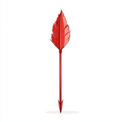 Poster - A vibrant red arrow with detailed feathers, symbolizing precision and direction.