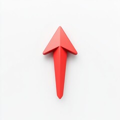 Poster - Red arrow symbol on a clean white background, conveying a sense of direction and focus.