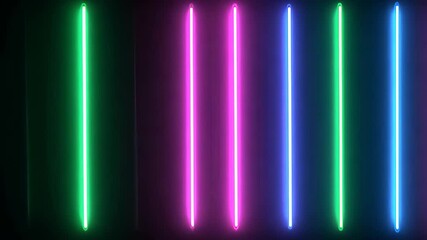 Poster - a minimalistic led stripe design with radiating beams.