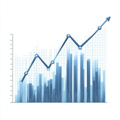 Poster - Dynamic blue line graph representing significant growth and progress over time.
