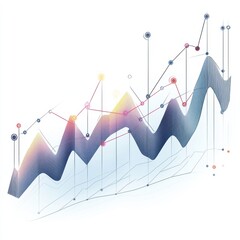 Poster - Stylized graphic representation of data trends in various colors, symbolizing growth and analysis.