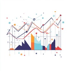 Poster - Colorful abstract data visualization with multiple graphs and charts displaying trends and statistics.