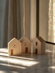 Wall Mural - Wooden Houses on Table