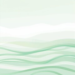 Poster - Abstract layered green waves create a serene and calming atmosphere.
