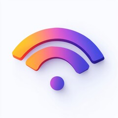 Poster - Stylized wireless symbol in vibrant purple and orange gradient colors.