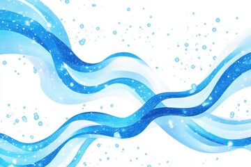 Poster - Abstract blue wave patterns creating a serene and fluid atmosphere.