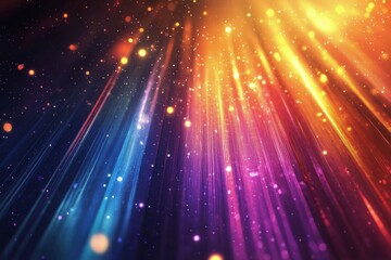 Wall Mural - Colorful cosmic swirl with vibrant shades of orange pink and blue in a starry background