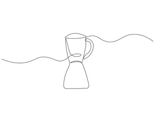 Wall Mural - Continuous one line drawing of electric blender. One line drawing illustration of blender machine. Electricity kitchen equipment concept single line. Editable outline