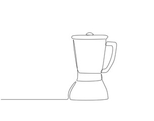 Fototapete - Continuous one line drawing of electric blender. One line drawing illustration of blender machine. Electricity kitchen equipment concept single line. Editable outline