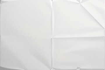 Poster - Crumpled white paper texture with sharp folds and creases.