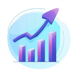 Poster - A modern illustration of a growing bar graph with an upward arrow, symbolizing progress and success.