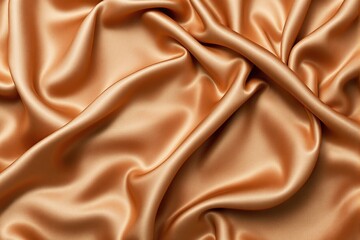 Aufkleber - Close-up of smooth and folded golden satin fabric background with a soft sheen concept.