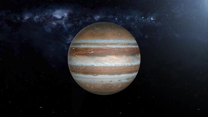 Wall Mural - 4K Jupiter and Milky Way Seamless Loop