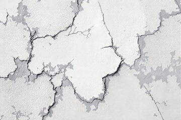 Poster - Cracked white paint texture on a surface, showing detailed cracks and peeling for a creative background or design concept.