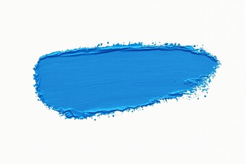 Poster - Abstract blue paint stroke on white background with textured edges.
