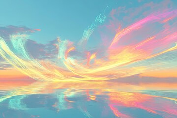 Poster - Pastel Sky Reflection Serene Water Abstract Art