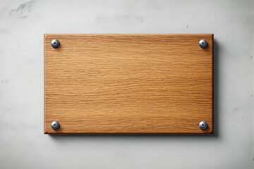 Aufkleber - Wooden board mockup with screws on light background for template design or presentation layout.