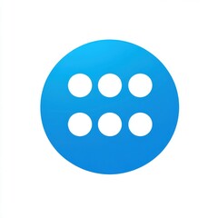 Poster - A vibrant blue circular logo featuring six evenly spaced white dots, symbolizing connectivity and innovation.