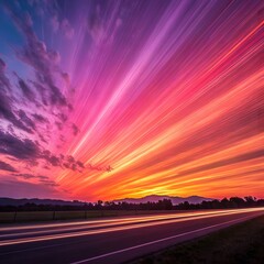 Wall Mural - sunset on the road