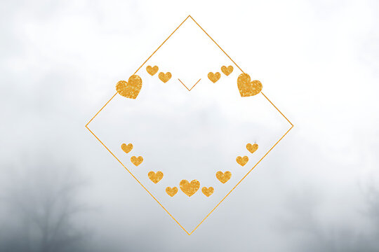 Happy valentine's day. with creative love composition of the hearts. Vector illustration
