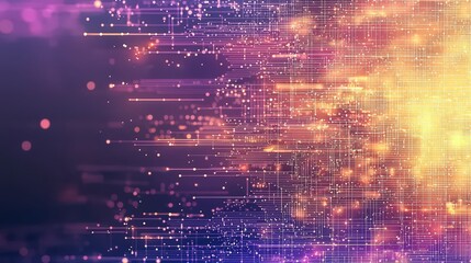 Poster - Abstract illustration of digital data streams, showcasing vibrant colors and dynamic patterns representing modern technology.
