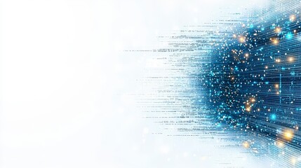 Poster - Abstract technology background with vibrant lights and dynamic motion, representing innovation and digital transformation.