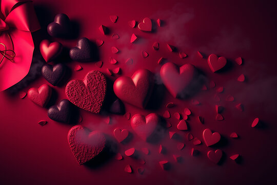 Happy valentine's day. with creative love composition of the hearts. Vector illustration
