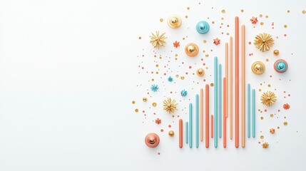 Poster - Colorful decorative elements arranged in a creative way, perfect for backgrounds or vibrant designs.