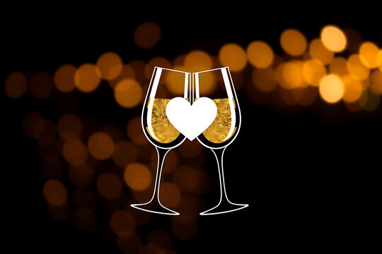 Happy valentine's day. with creative love composition of the hearts. Vector illustration
