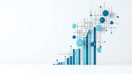 Poster - Modern abstract graph design representing growth and innovation in a clean, white space with blue elements.