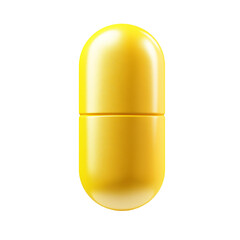 Poster - Yellow pill standing on white background representing healthcare and medicine