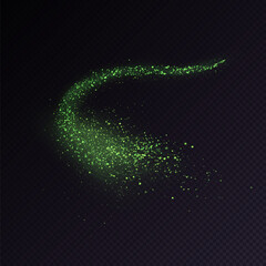 Poster - Glowing bokeh and glitter cloud effect with bright dust particles isolated on transparent background. Star cloud vector with glare and shine.	