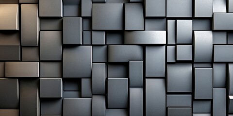 Wall Mural - pattern of squares with subtle platinum to black gradient