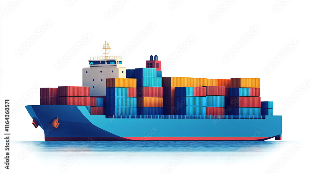 Ship container front and side view set isolated on white background ...