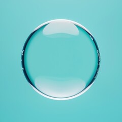 Wall Mural - Transparent Bubble on Soft Blue Background with Subtle Reflection