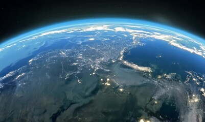 stunning earth view from space showcasing blue atmosphere and global perspective