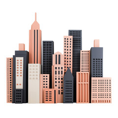 Aufkleber - Modern abstract city built with colorful blocks forming a big metropolis
