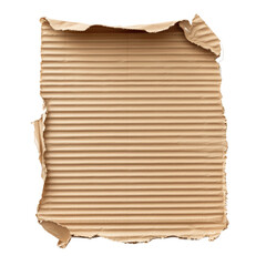 Aufkleber - Torn cardboard piece showing corrugated texture on white background