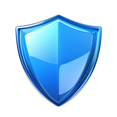 Poster - Blue glossy shield providing protection and security
