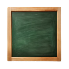 Poster - Empty green chalkboard with wooden frame on white background