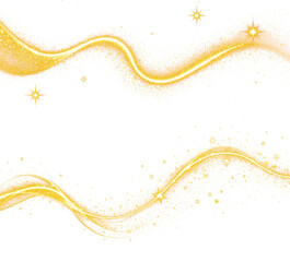 Wall Mural - golden glitter curve shiny sparkling dynamic path of sparkling light
