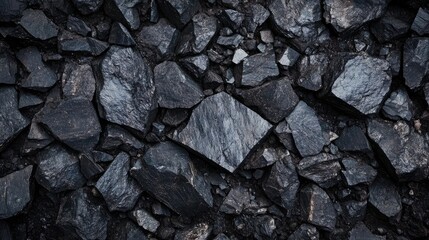 Poster - Black Anthracite Granite Texture Detailed Natural Rock Surface for Background and Design Use