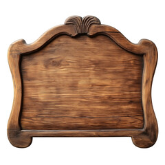 Poster - Wooden sign showing rustic empty frame with ornate carving