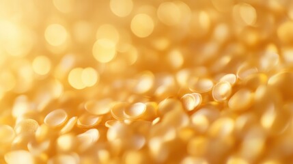 Poster - golden bokeh background with soft defocused circles ideal for holiday greeting cards and promotional