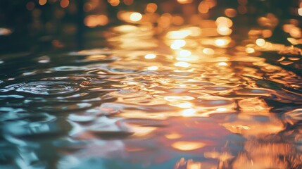 Aufkleber - Bokeh water reflections with vibrant colors creating a serene and dreamy background for artistic or natural themes