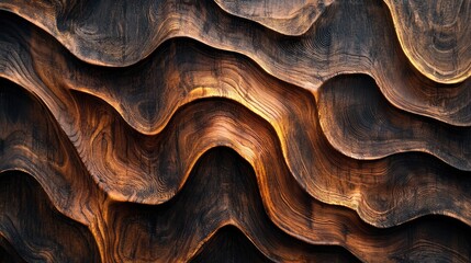 Poster - Scenic earthy wood texture showcasing natural wave patterns and rich grain details for design and interior decoration projects
