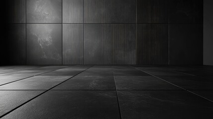 Poster - Dark Anthracite Floor and Cement Wall Texture for Modern Interior Design Background Image