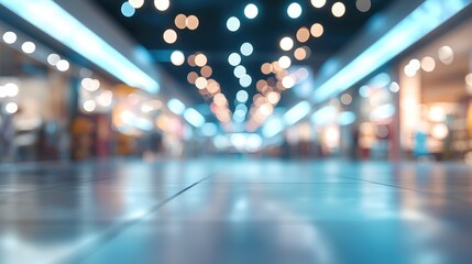 Poster - Bokeh effect creating an abstract light background in a modern retail store interior setting