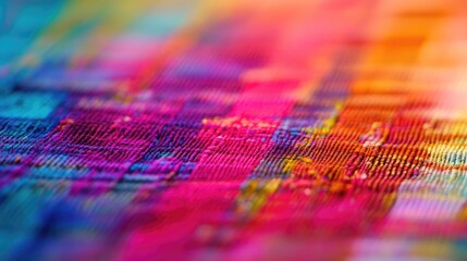 Poster - Colorful Bokeh Abstract Background with Vibrant Weave Pattern and Blurred Effect for Artistic and Creative Designs