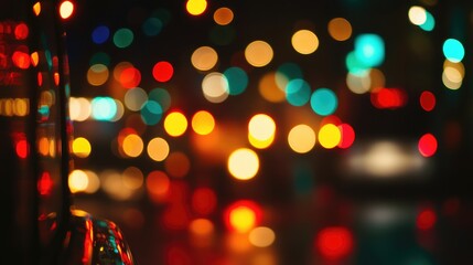 Poster - Colorful bokeh background with blurred lights creating a vibrant and festive atmosphere for various creative projects and designs.